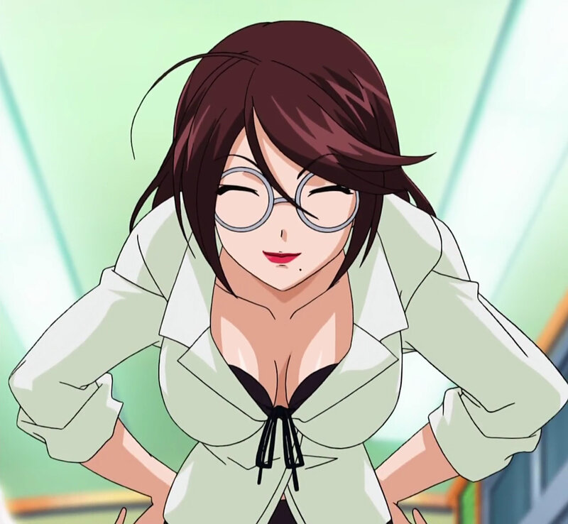 anime woman with glasses