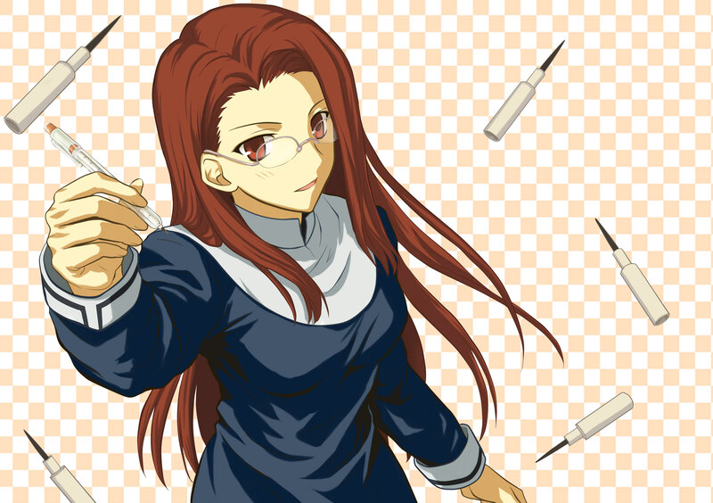 Anime Woman with Glasses — Blue, Confident