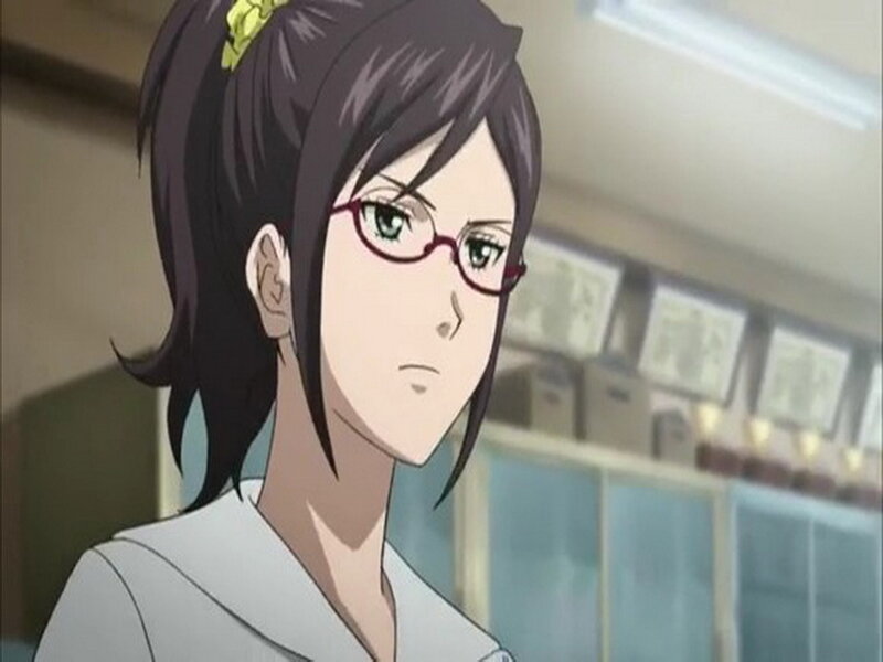 Anime Woman with Glasses — Brown, Neutral