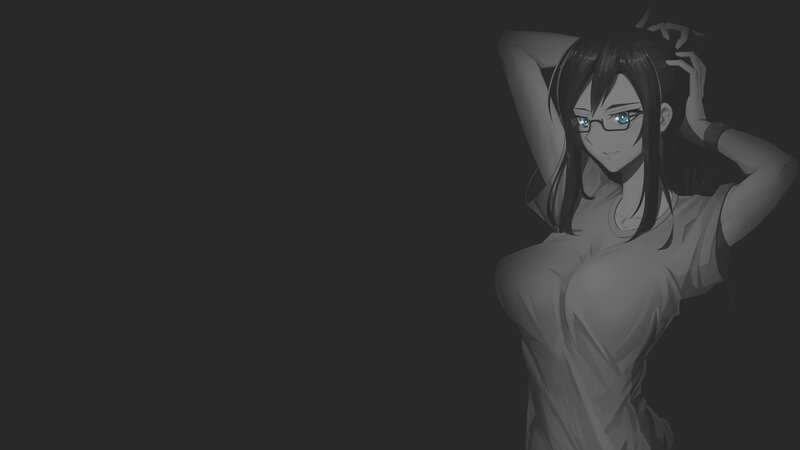 Anime Woman with Glasses — Gray