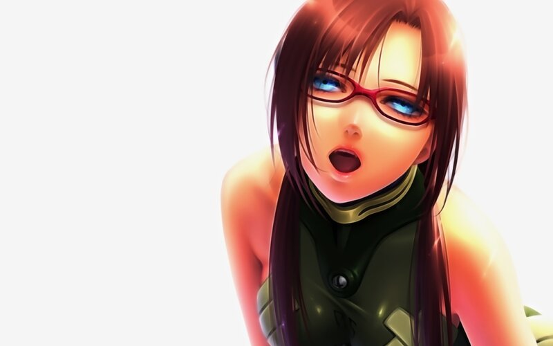 Anime Woman with Glasses — Red, Dramatic