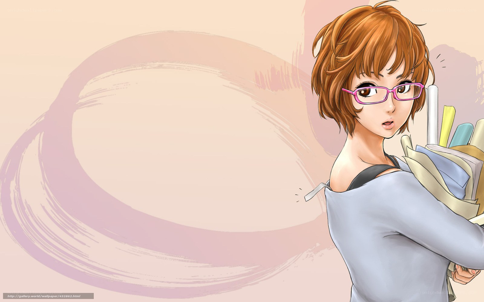 anime woman with glasses