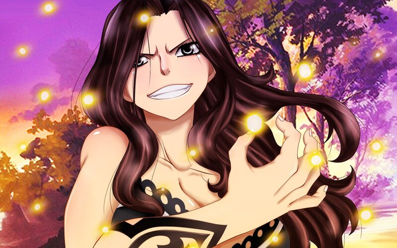 Anime Woman with Glowing Orbs