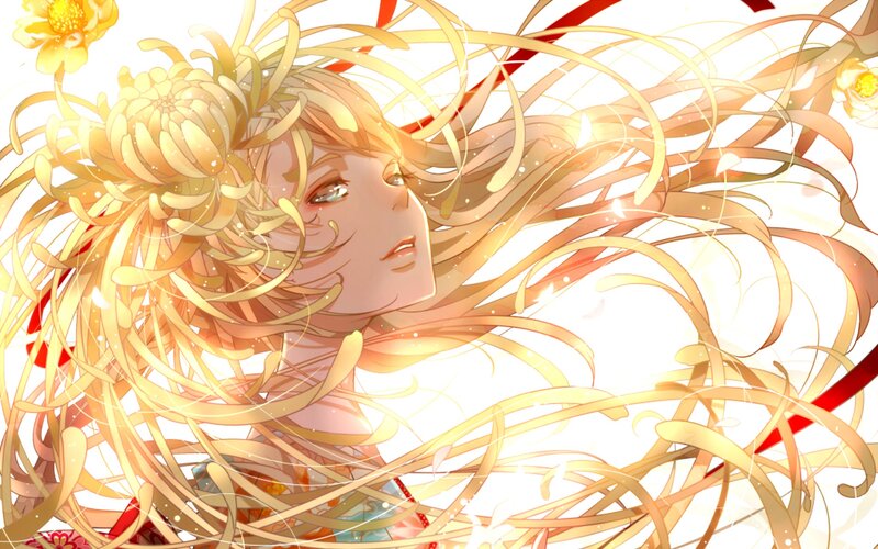 Anime Woman with Golden Hair — Gold