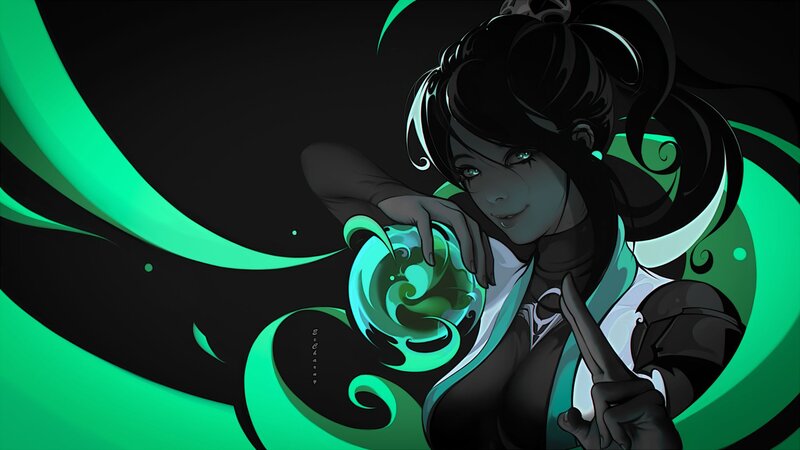 Anime Woman with Green Orb
