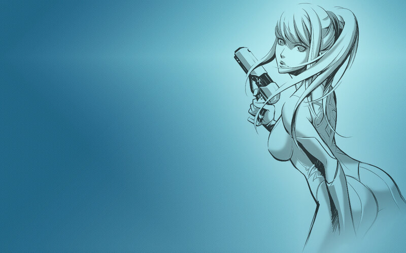anime woman with gun