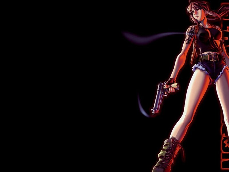 anime woman with gun