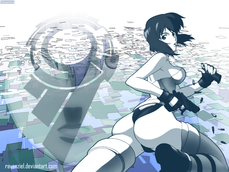 anime woman with gun