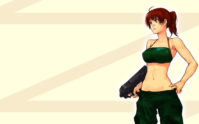 anime woman with gun