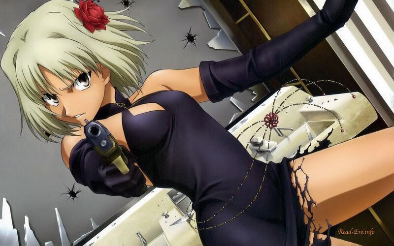 anime woman with gun