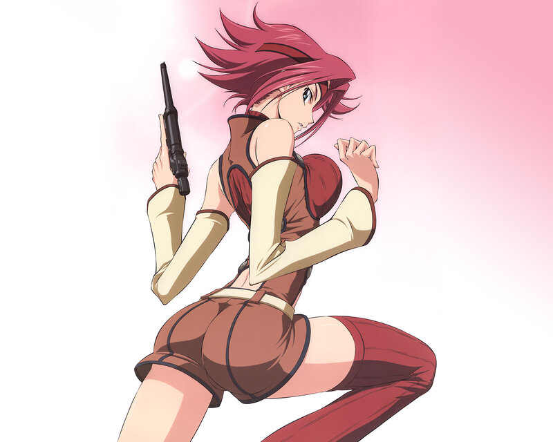 anime woman with gun