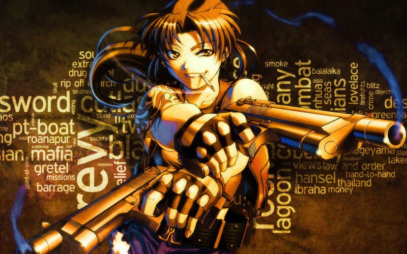 Anime Woman with Gun — Brown, Dramatic, Manga