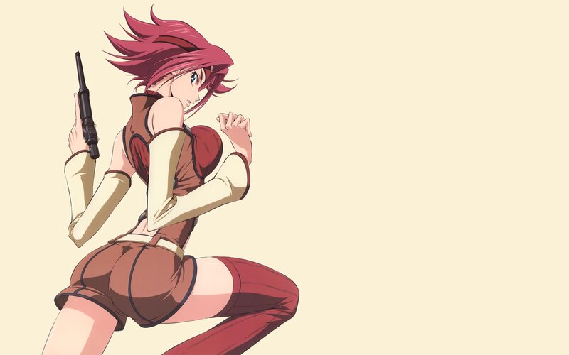 Anime Woman with Gun — Red, Action