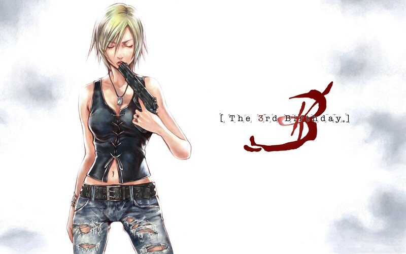 Anime Woman with Gun — White, Dramatic