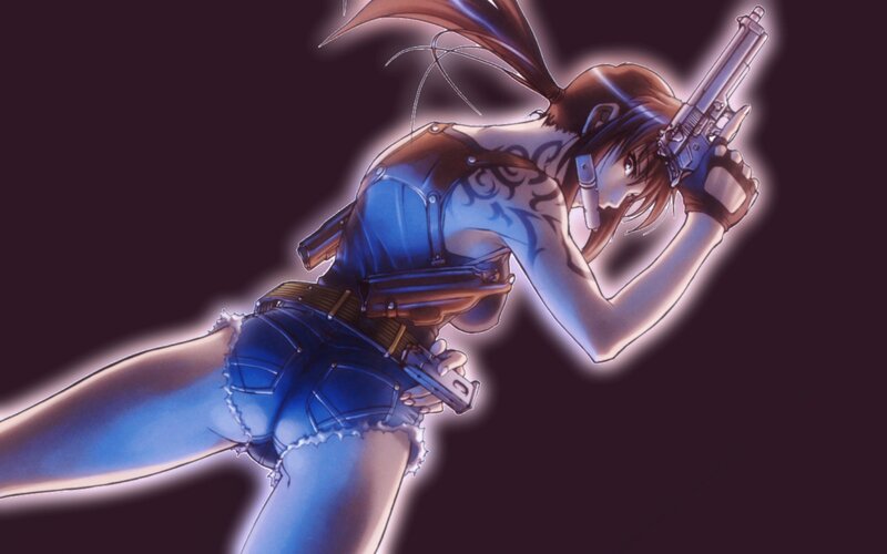 anime woman with guns