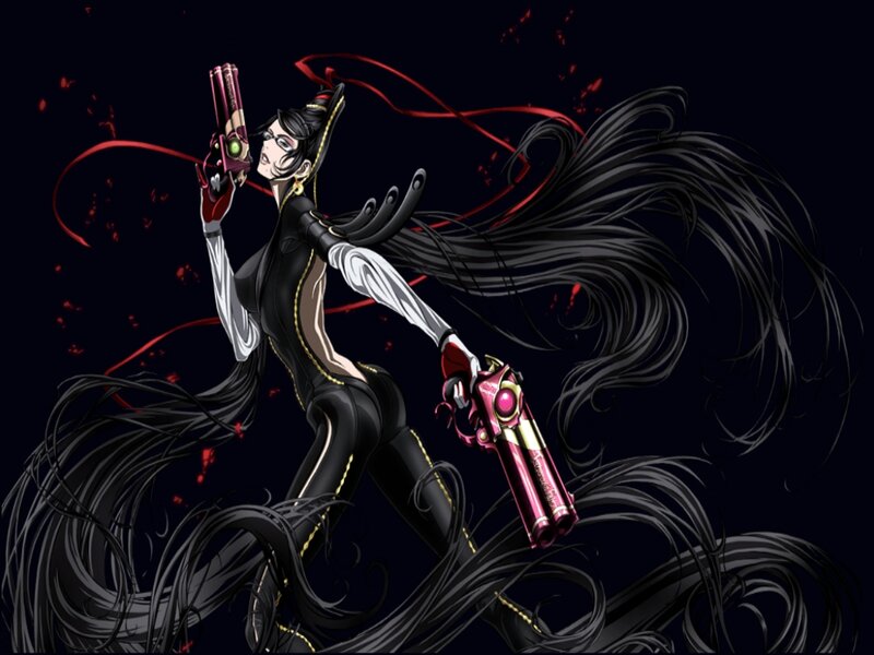 Anime Woman with Guns — Black, Dramatic, Night, Manga