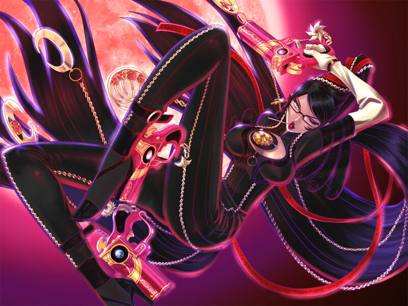 Anime Woman with Guns — Purple, Dramatic