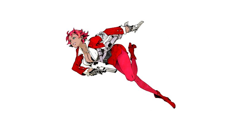 Anime Woman with Guns — Red, Action