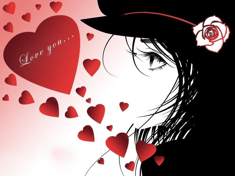 Anime Woman with Hat — Red