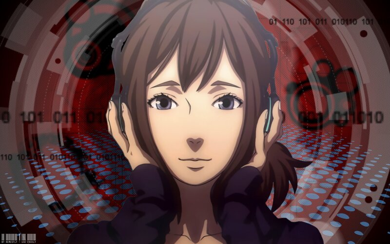 Anime Woman with Headphones — Brown