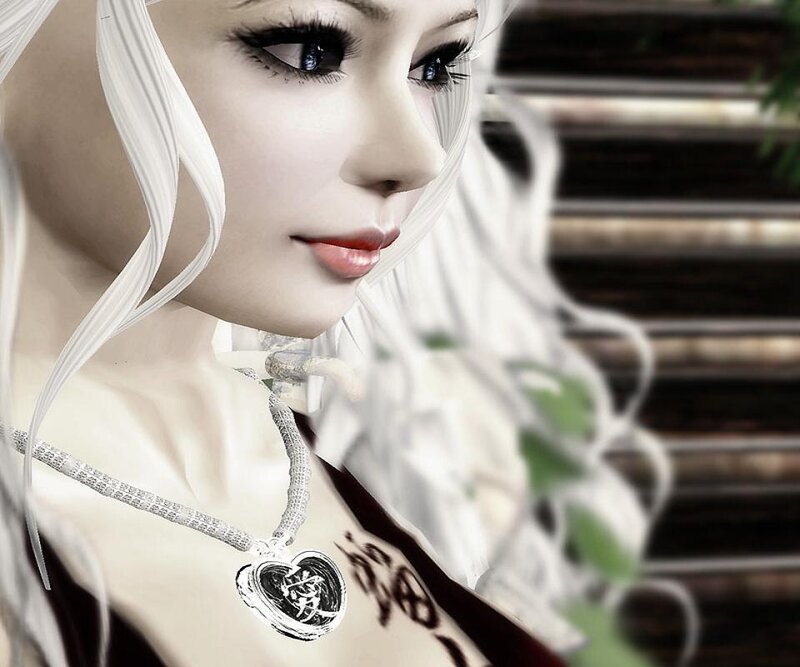 anime woman with heart pendant
