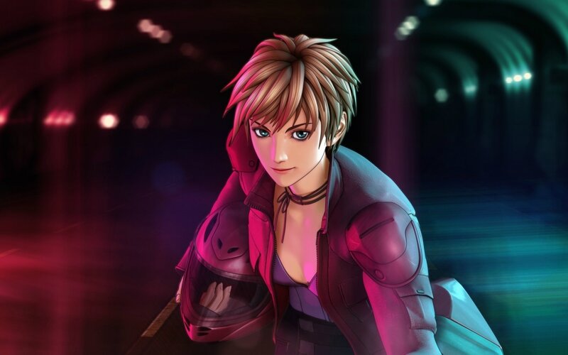 Anime Woman with Helmet