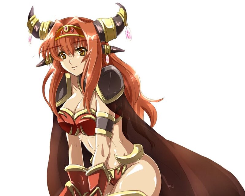 Anime Woman with Horns — Brown