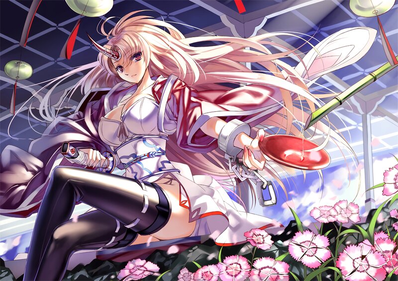 Anime Woman with Horns — Pink