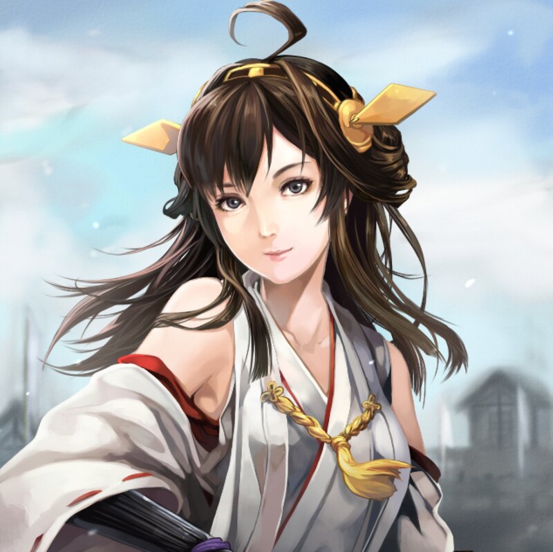 Anime Woman with Horns — White