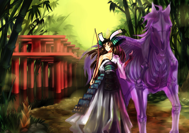 Anime Woman with Horse