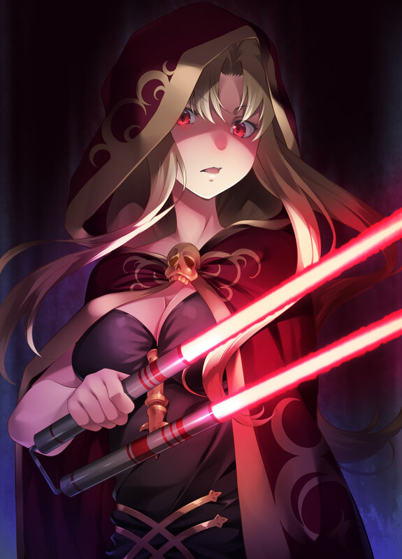 Anime Woman with Lightsabers