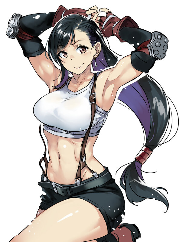 Anime Woman with Long Hair — Black, Confident, Manga