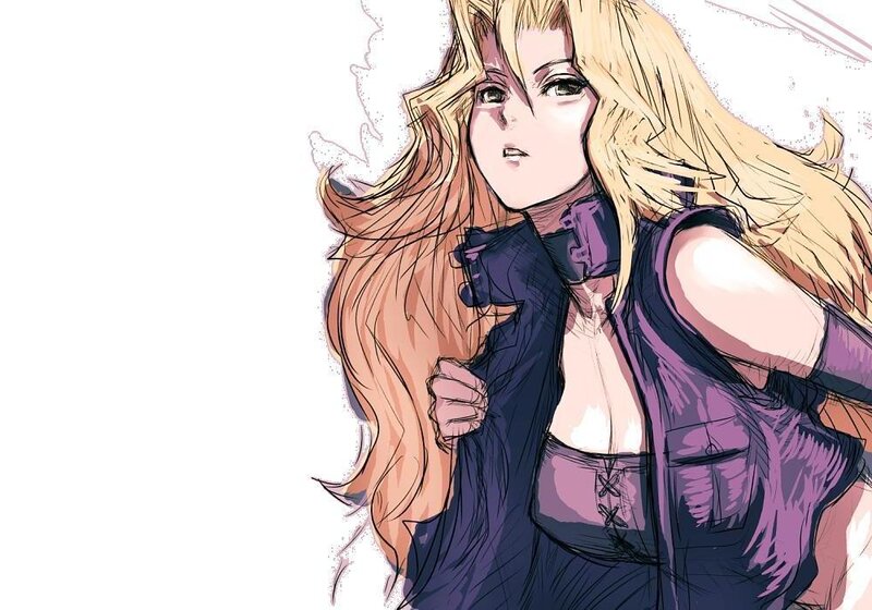 Anime Woman with Long Hair — Blonde, Dramatic