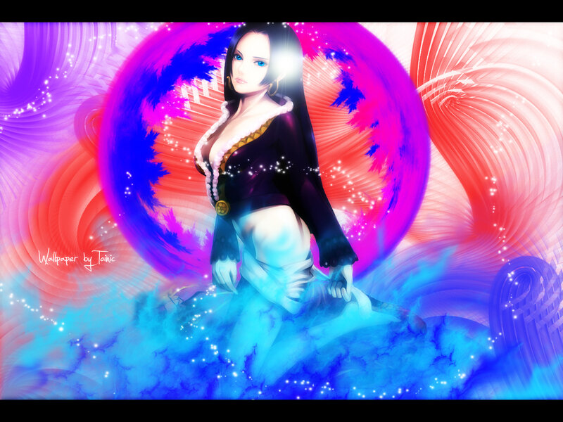 Anime Woman with Long Hair — Blue, Dramatic, Digital Art, Sparkles