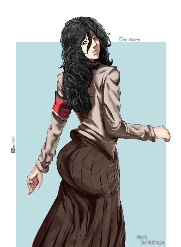 Anime Woman with Long Hair — Brown, Neutral, Digital Art, Long Hair