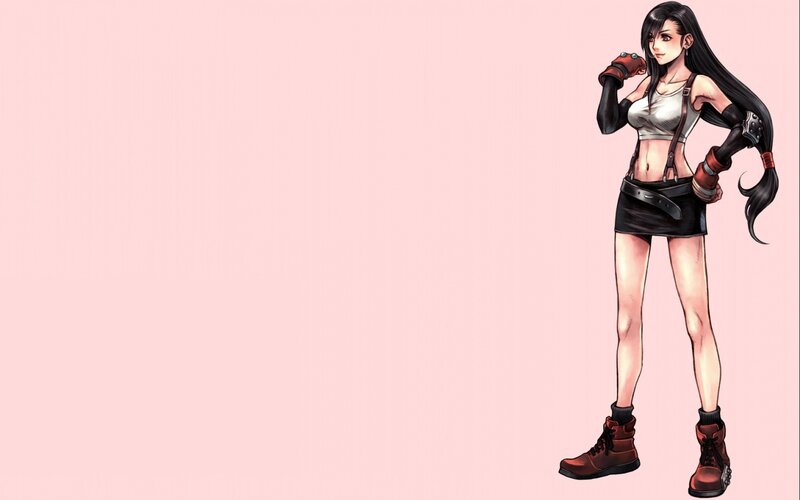 Anime Woman with Long Hair — Pink, Confident