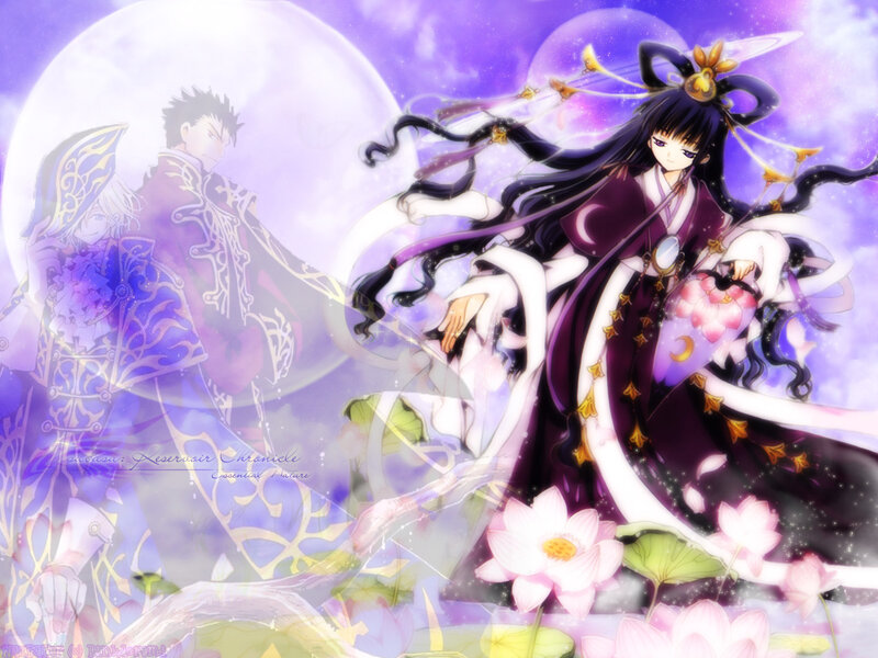 Anime Woman with Long Hair — Purple, Dreamy