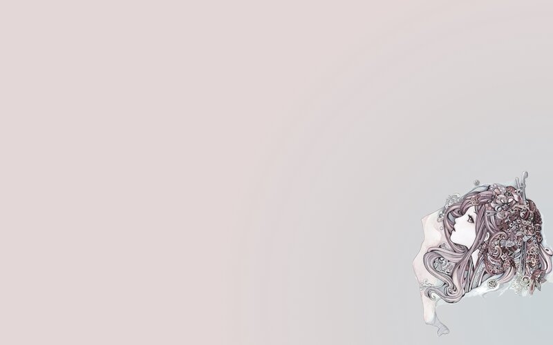 Anime Woman with Long Hair — White, Serene, Digital Art, Profile
