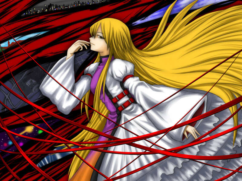Anime Woman with Long Hair — Yellow, Dramatic