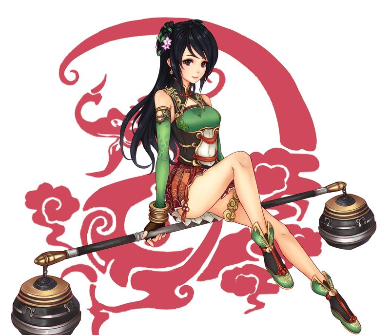 Anime Woman with Mace