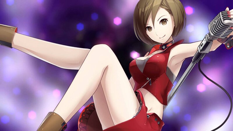 Anime Woman with Microphone — Purple