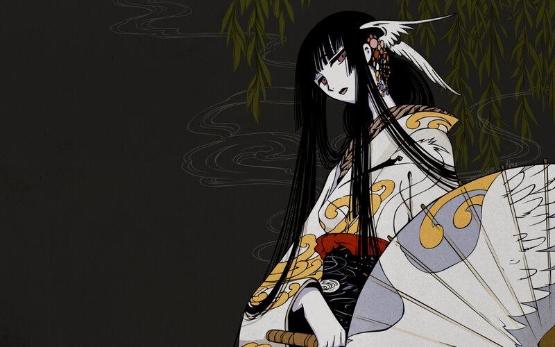 anime woman with parasol