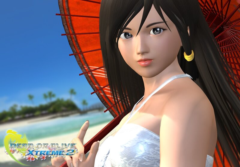 Anime Woman with Parasol — White