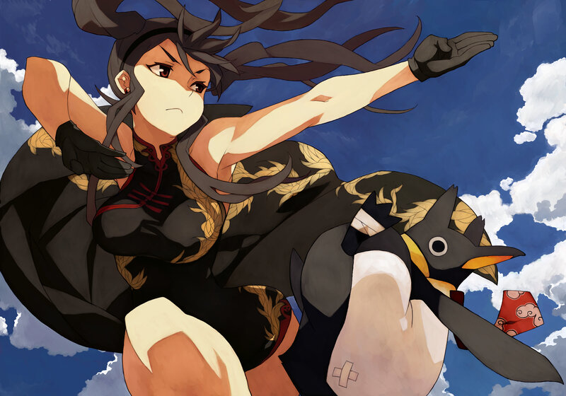Anime Woman with Penguin