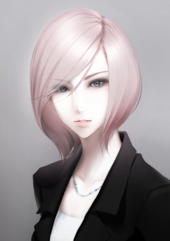 Anime Woman with Pink Hair — Neutral, Digital Art