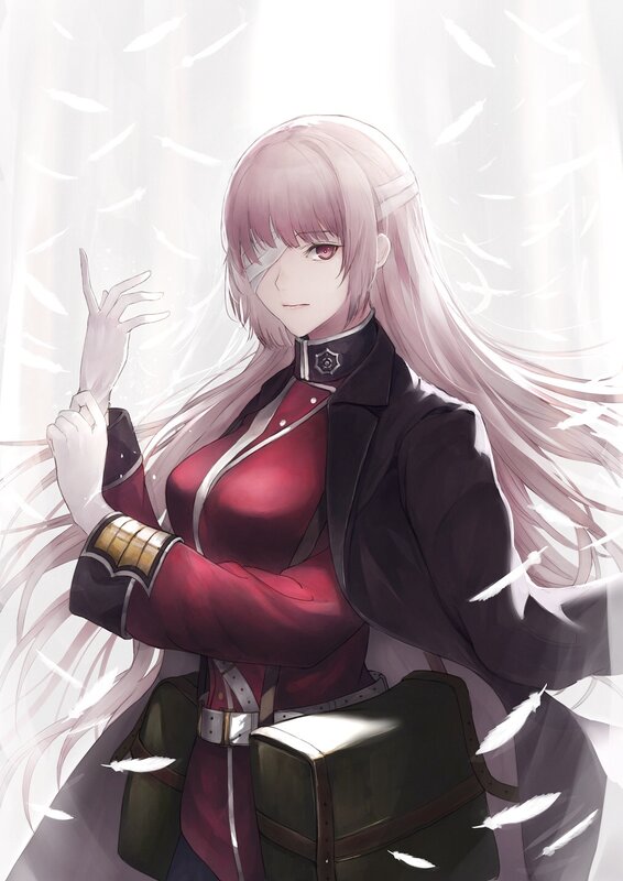 Anime Woman with Pink Hair — Red, Serene