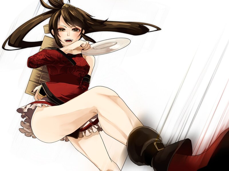 Anime Woman with Plate