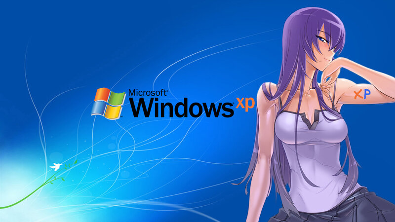 Anime Woman with Purple Hair — Blue