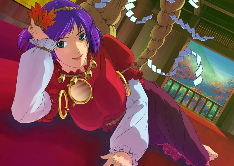 Anime Woman with Purple Hair — Calm, Autumn