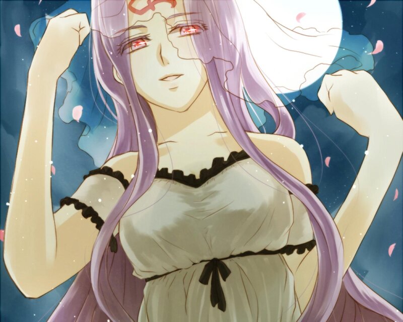 Anime Woman with Purple Hair — Dramatic, Night, Manga